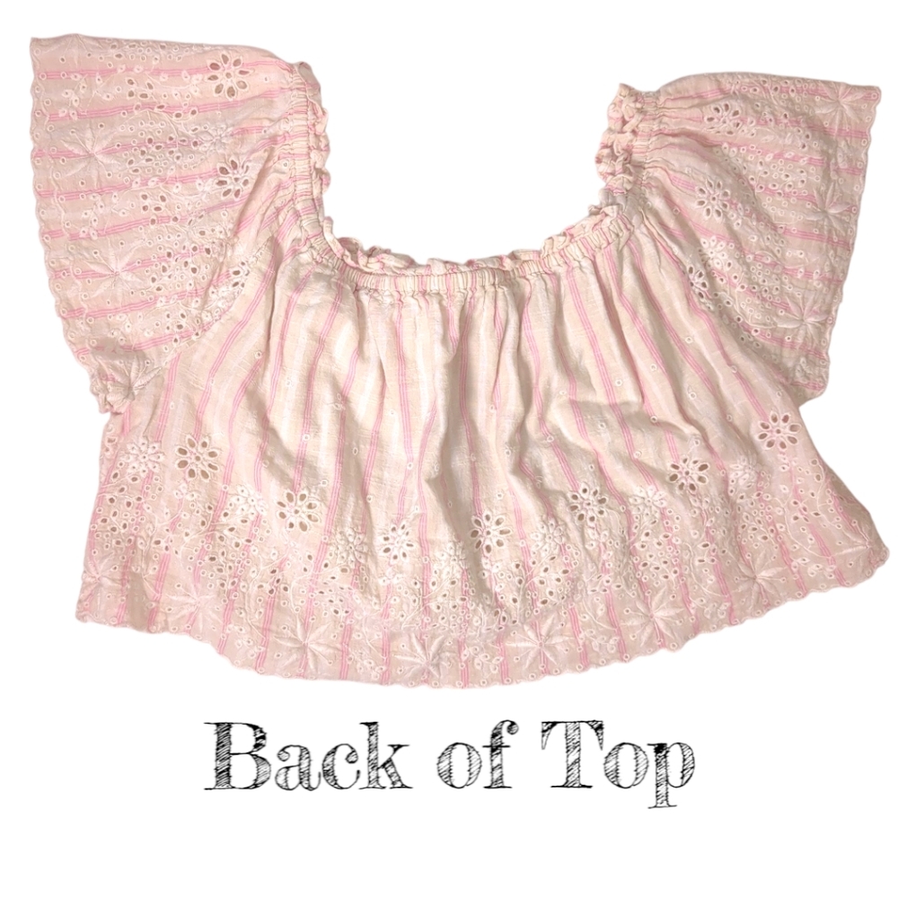 LoveShackFancy Eyelet Lace Stephanie Crop Top SZ Medium - Picture 7 of 13